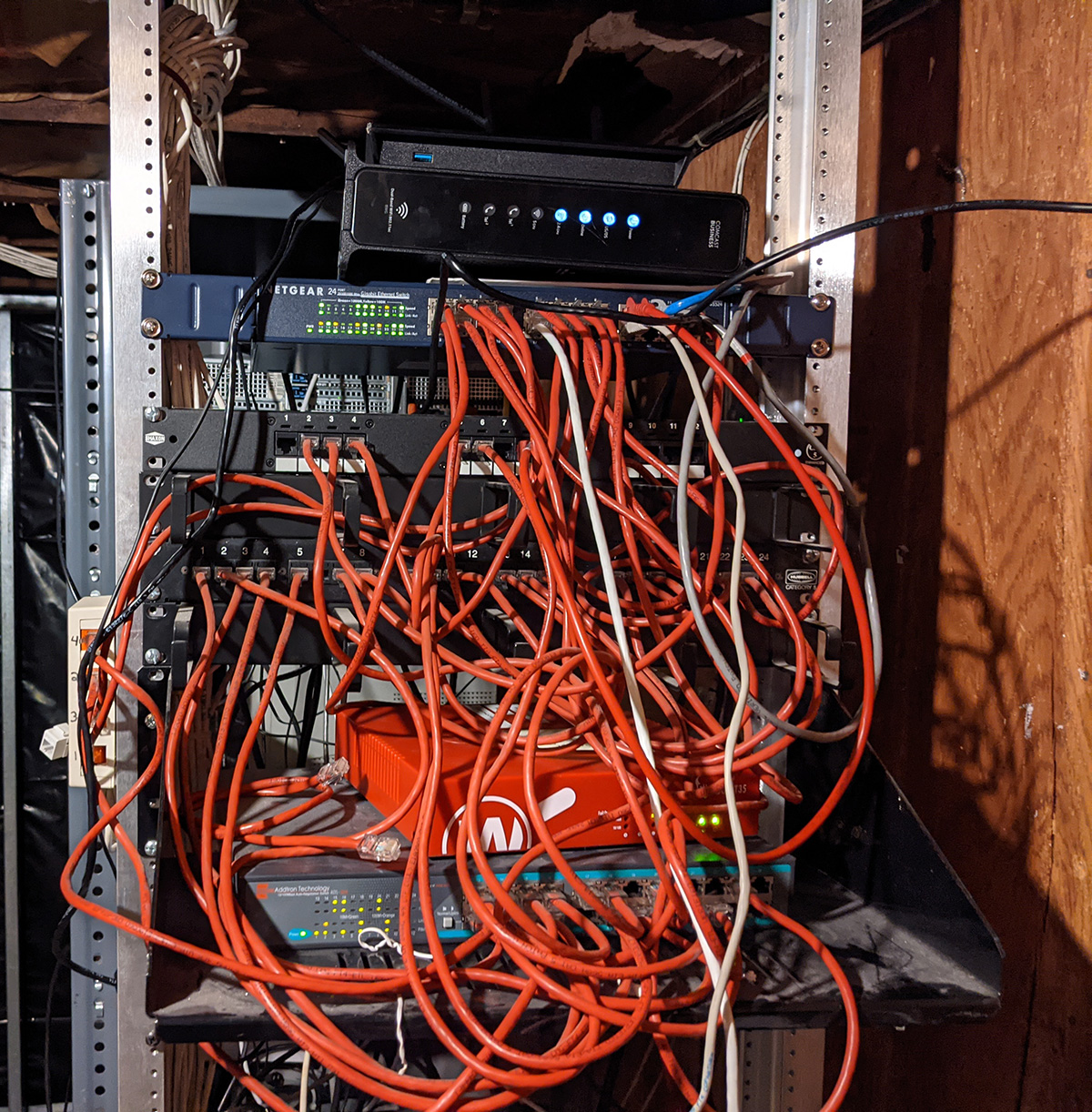 Messy Wired Network Rack